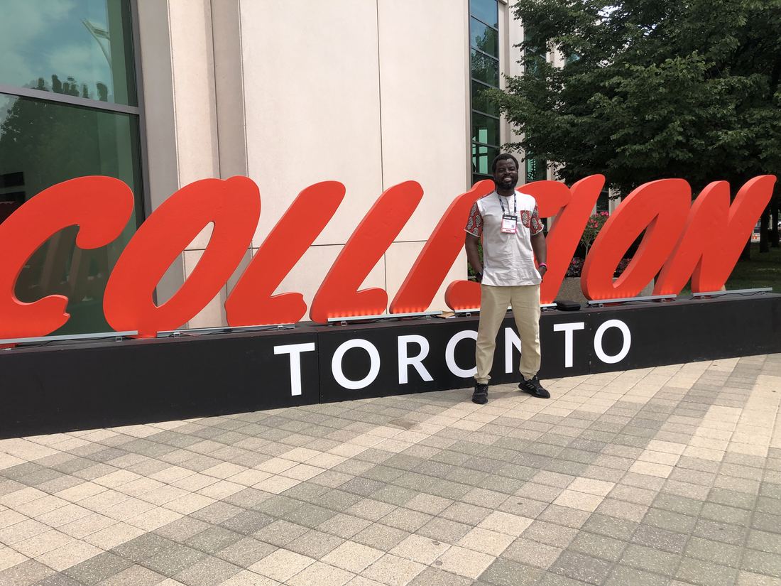 Ayoola Gbade-Bello attending Collision (now Web Summit) in Toronto, 2024