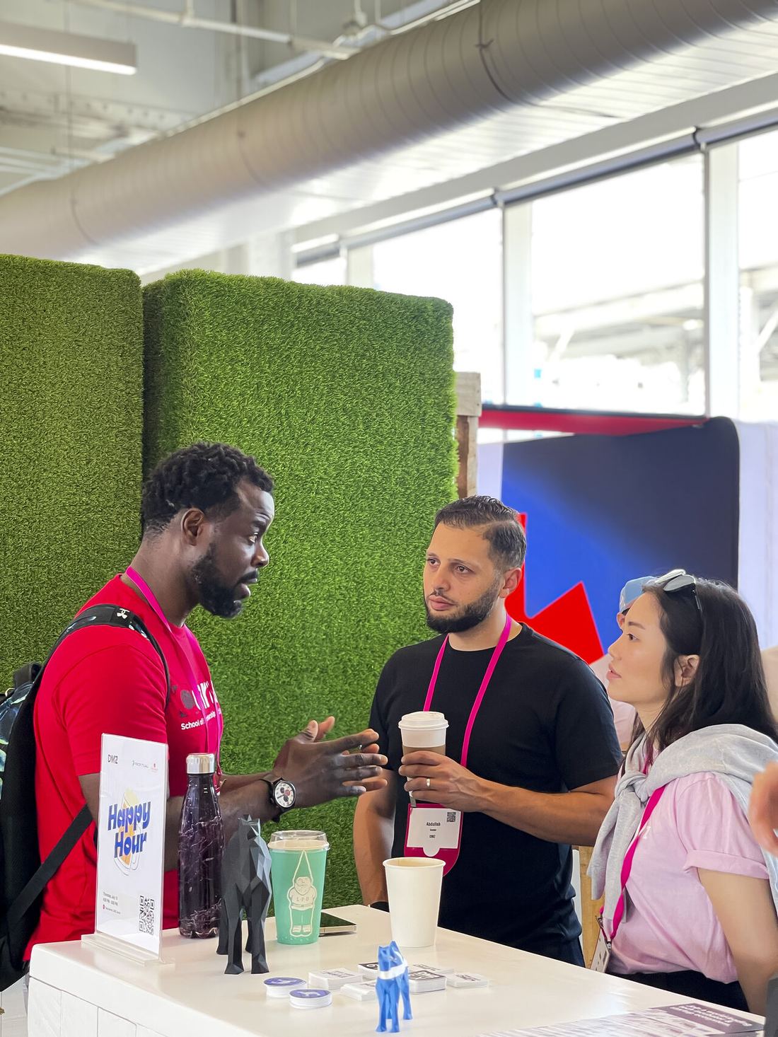 Ayoola Gbade-Bello networking at Startupfest, Montreal, 2025