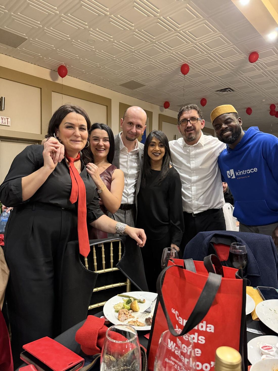 Ayoola Gbade-Bello attending the Albanian Independence Day celebration in Waterloo, alongside MP Bardish Chagger and other leaders
